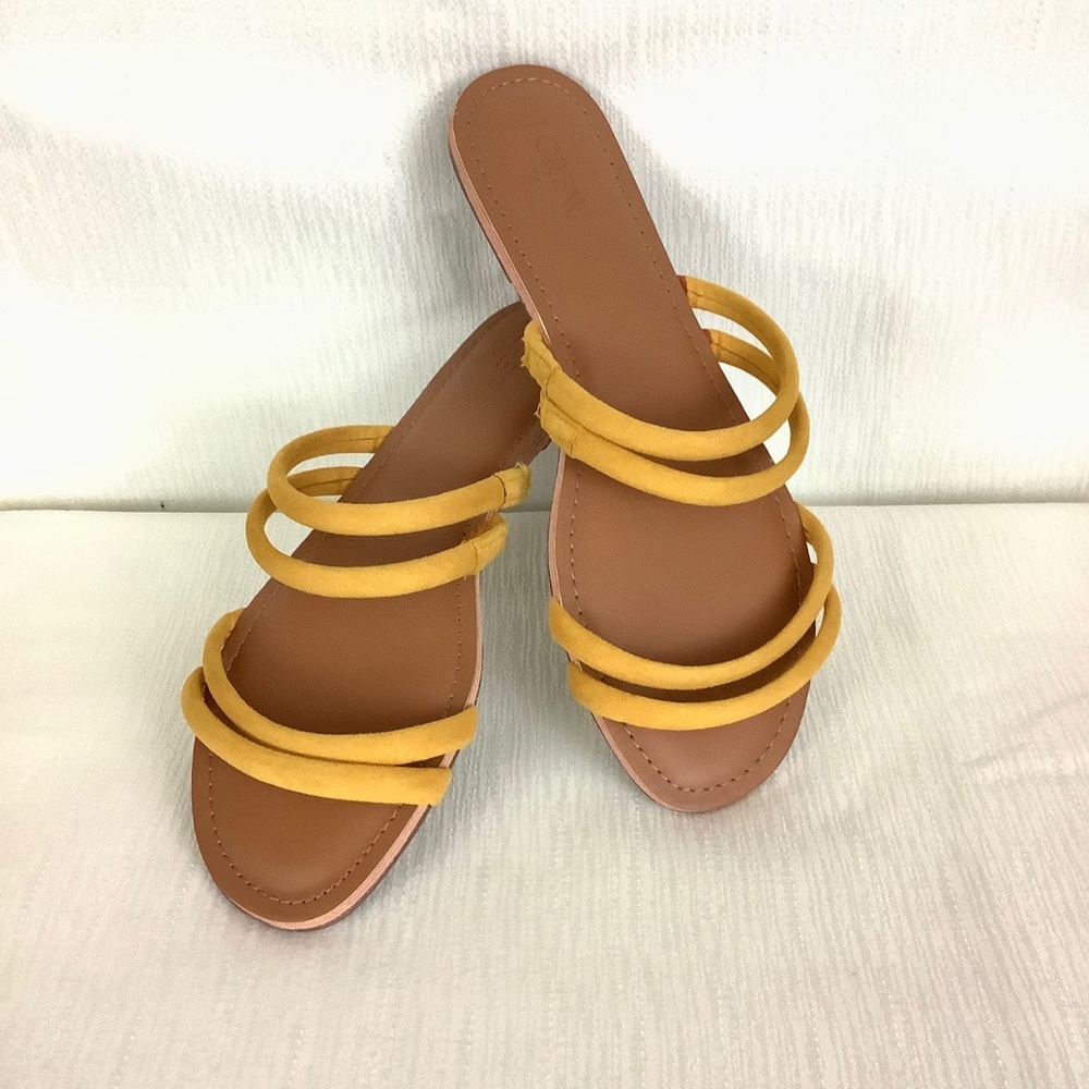 J CREW Mustard “Seaside” Slide Slip-On Flats SZ- 9
